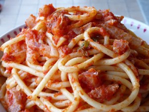 Sugo all'amatriciana Spaghetti all'amatriciana