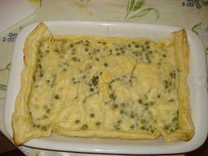 Tortino di piselli e besciamella