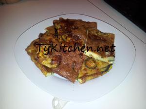 Frittata zucchine e dolce sardo a pezzi