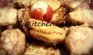 Frittelline di cavolo con contorno di pomodori